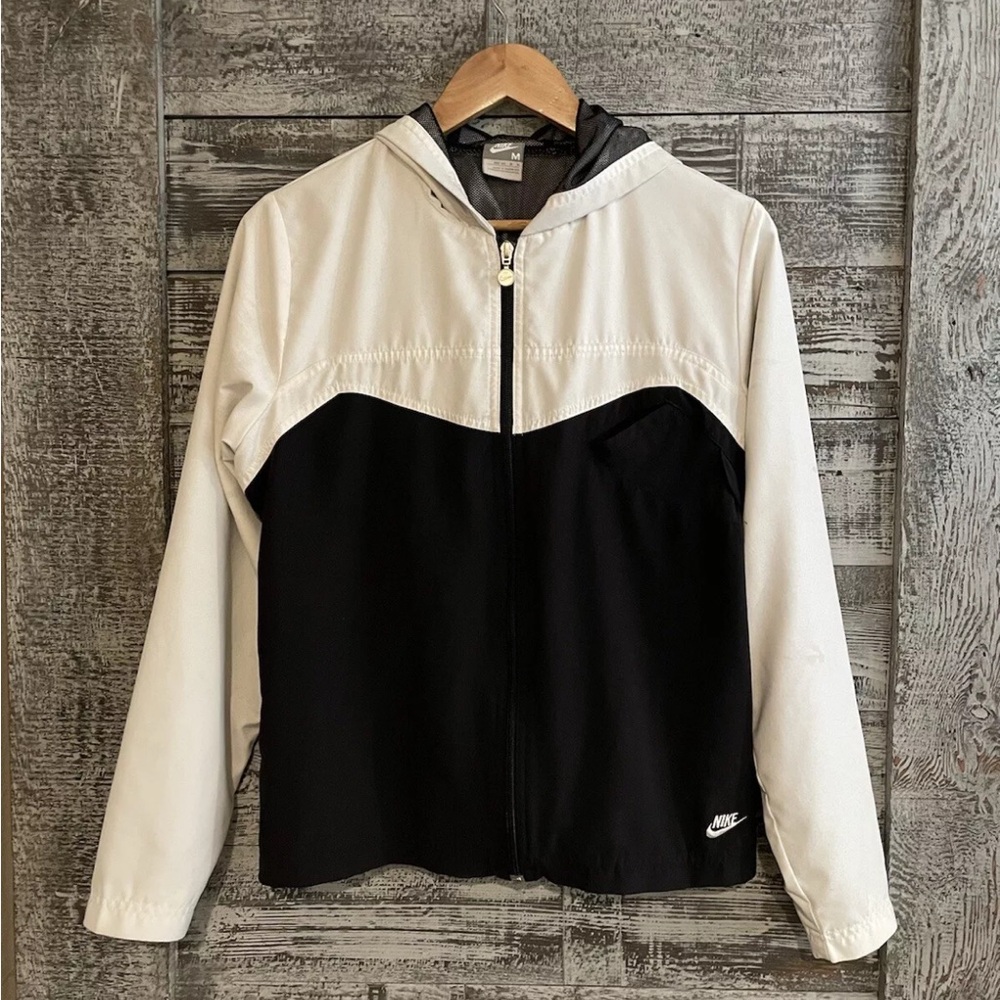 Nike Black and White Hooded Jacket